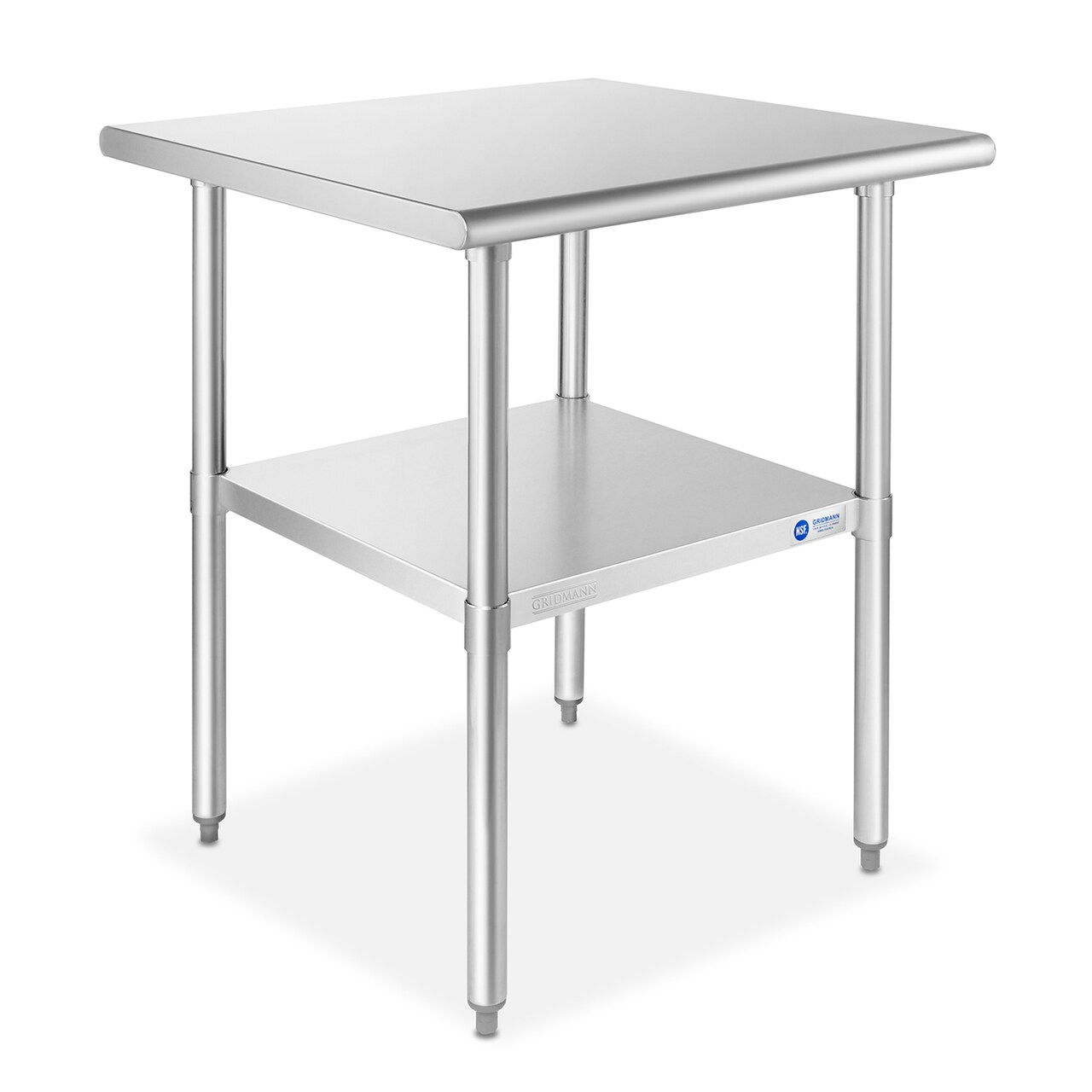 GRIDMANN Stainless Steel Work Table, NSF Commercial Kitchen Prep Table with Under Shelf for Restaurant and Home